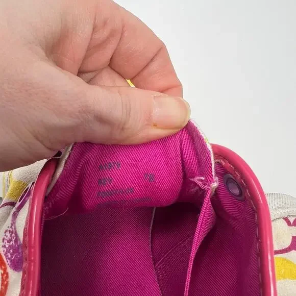 Coach Bev Slip on Sneaker Colorful C Logo Bright Preppy Hot Pink Laceless Size 7 - Picture 8 of 8